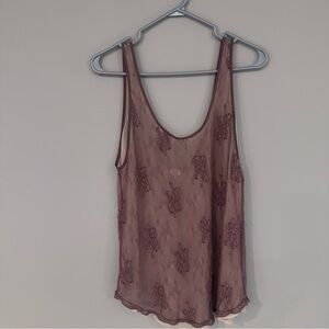 Wilfred Lace Tank Top - Mauve Size Medium